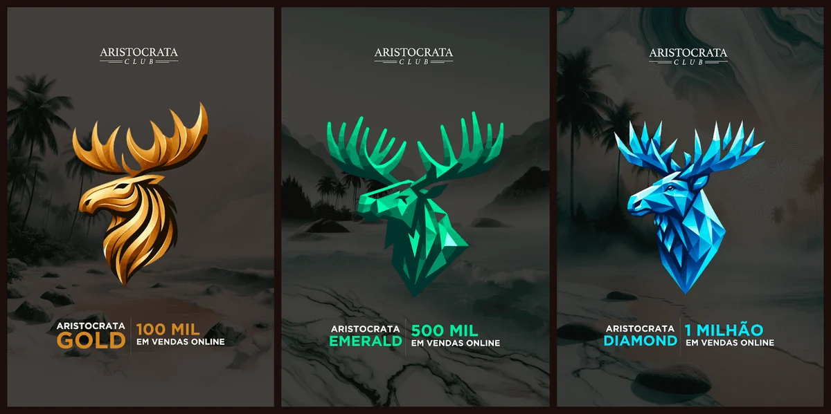 Placas Aristocrata Gold, Emerald e Diamond